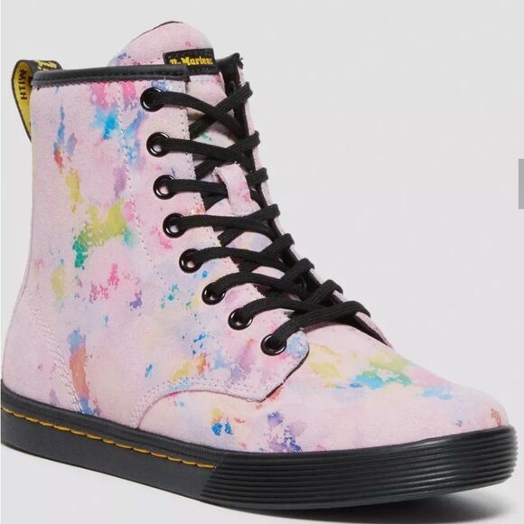Dr. Martens Women’s Pink Sheridan Confetti Suede Boots Size 7 NEW MSRP 140.00